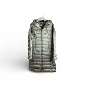 Patagonia woman’s gray downtown loft parka full zip hooded down puffer jacket sm